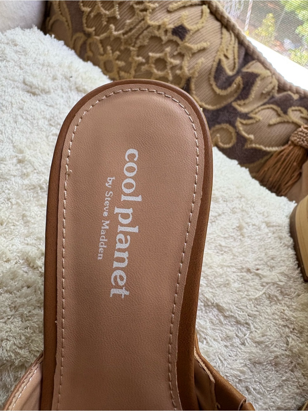 Brown Leather Platform Clog Mules - Picture 4 of 4